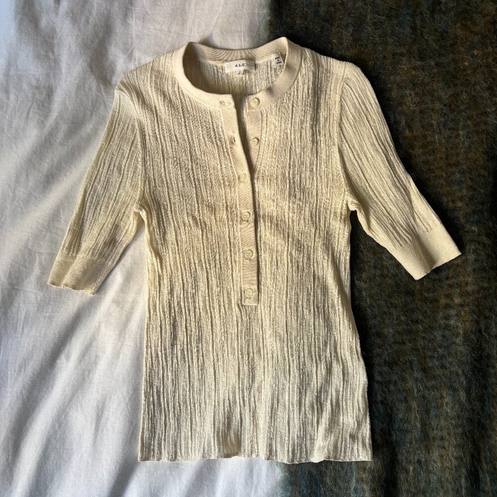 ALC Buttoned Top - Cream Size Small